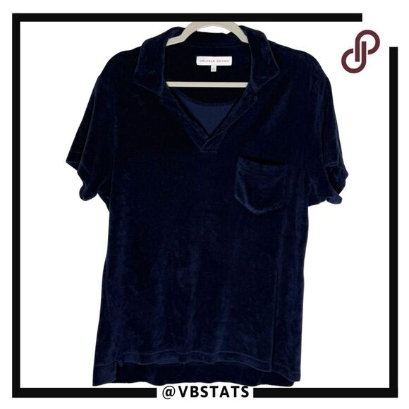 Orlebar Brown Mens Washed Tailor Fit Towelling Resort Polo Shirt Blue Size Large - Picture 5 of 10